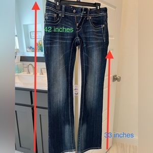 Miss me jeans size 27, measurements in photo